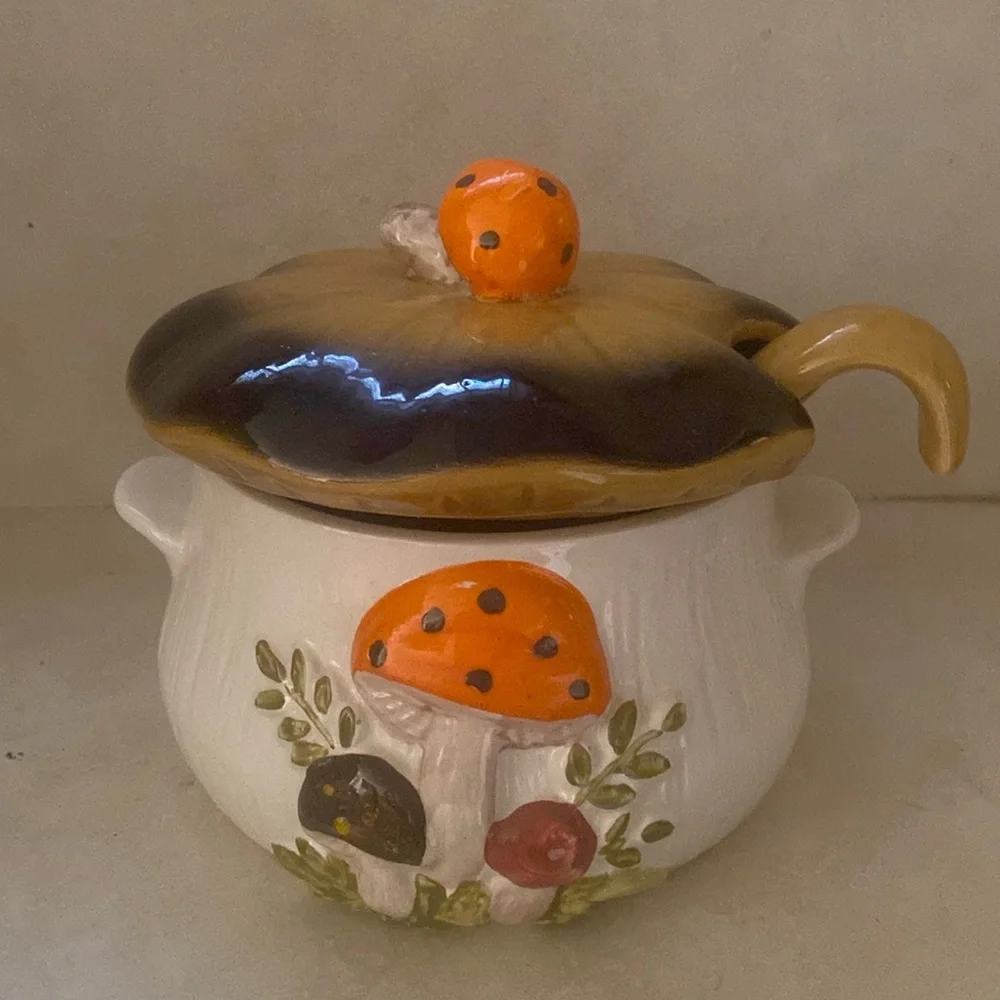 Rare Merry Mushroom Vintage Laurentian Tureen/Soup Serving Bowl w Ladle/Lid LRG - Picture 15 of 15